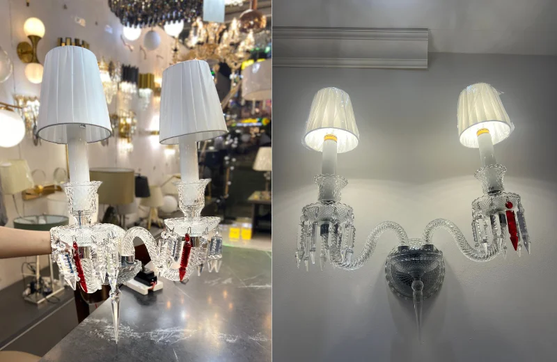 Ảnh thật Đèn Tường Pha Lê VDC9801T2