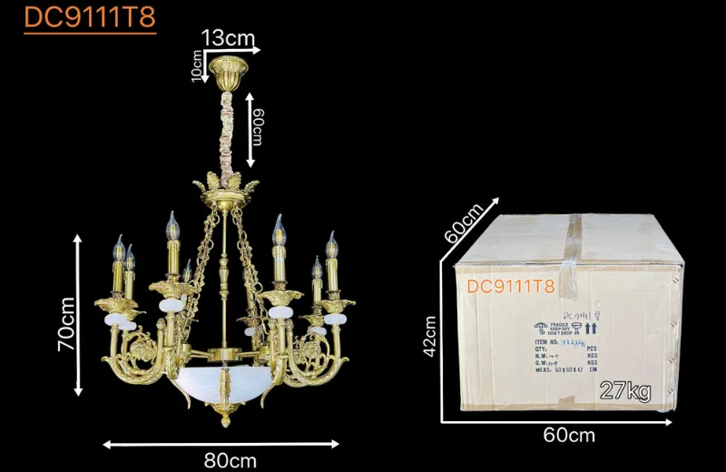Kích thước Đèn Chùm DC9111T8