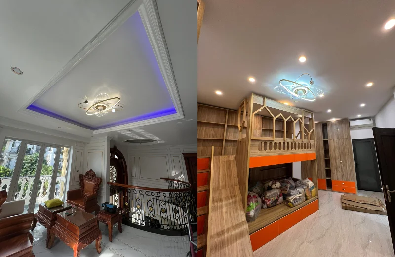 Ảnh thật Đèn Quạt Ốp Trần OTQ8310VANG