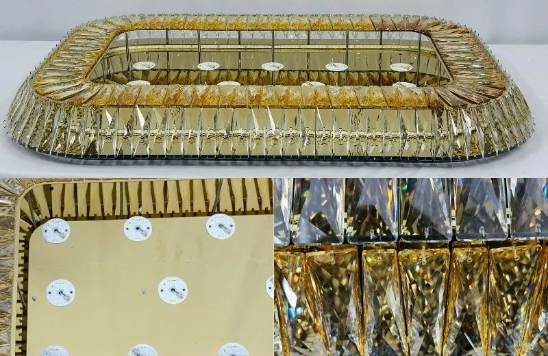 Đèn ốp trần pha lê OTPL088 thiết kế pha lê nhiều tầng cùng khung kim loại cao cấp, bền đẹp