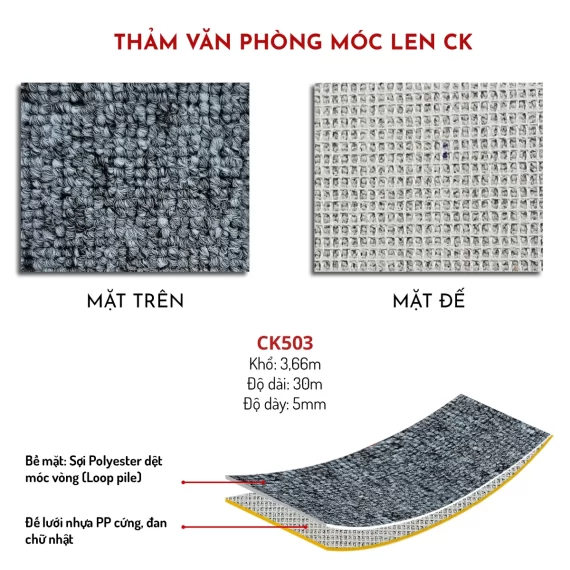 Thảm Văn Phòng Len Móc CK