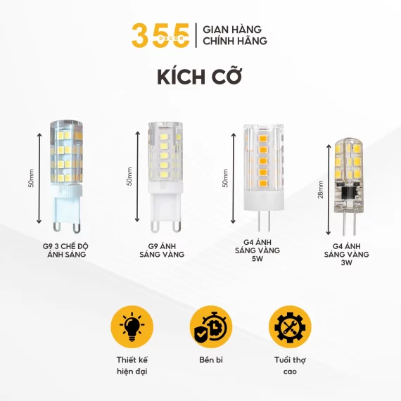 Bóng Đèn LED G4 G9 Ánh Sáng Vàng 3W-5W 3