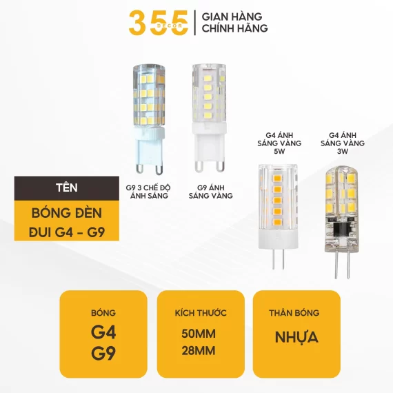Bóng Đèn LED G4 G9 Ánh Sáng Vàng 3W-5W 5