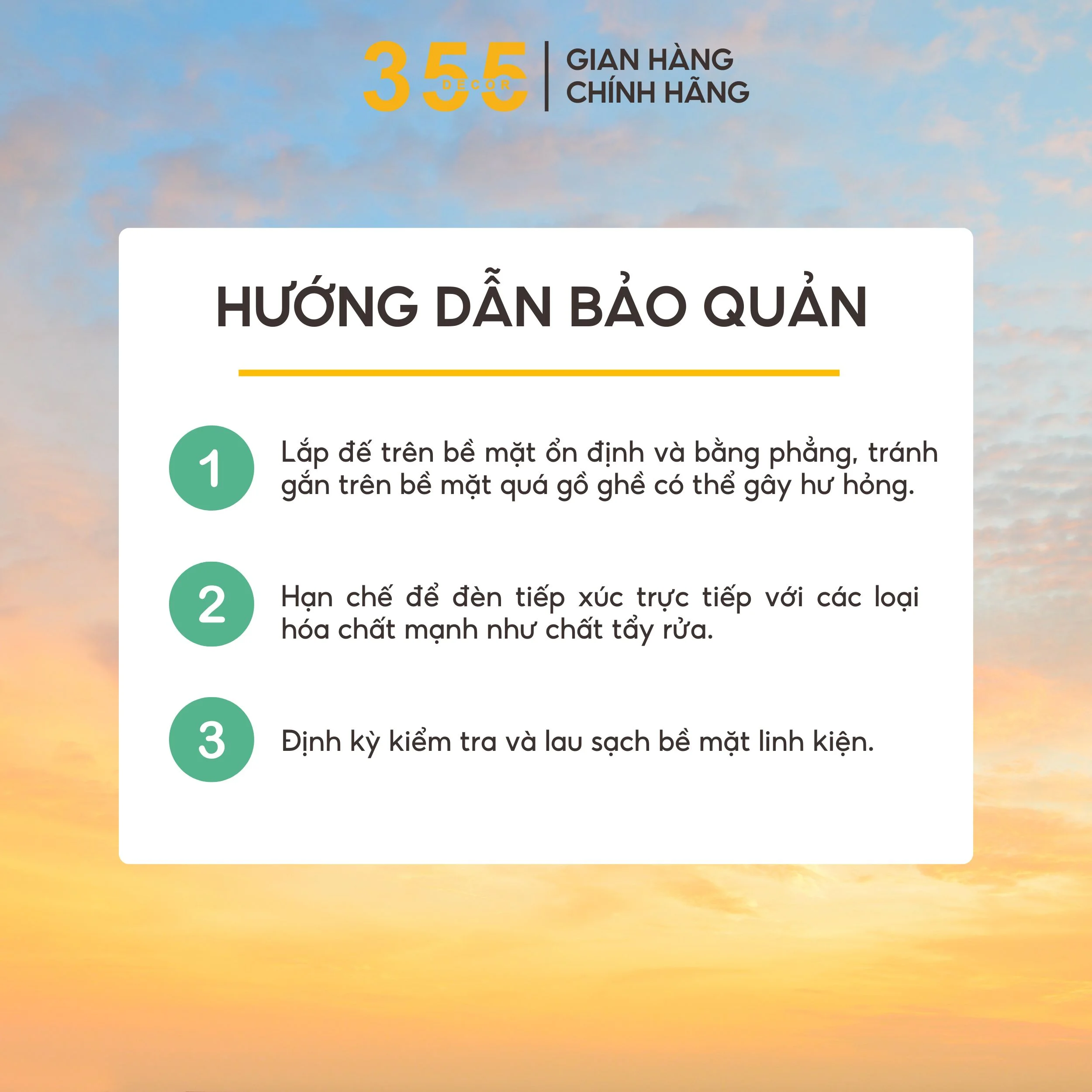 Hướng dẫn bảo quản Đế Thả 3 Lỗ 6