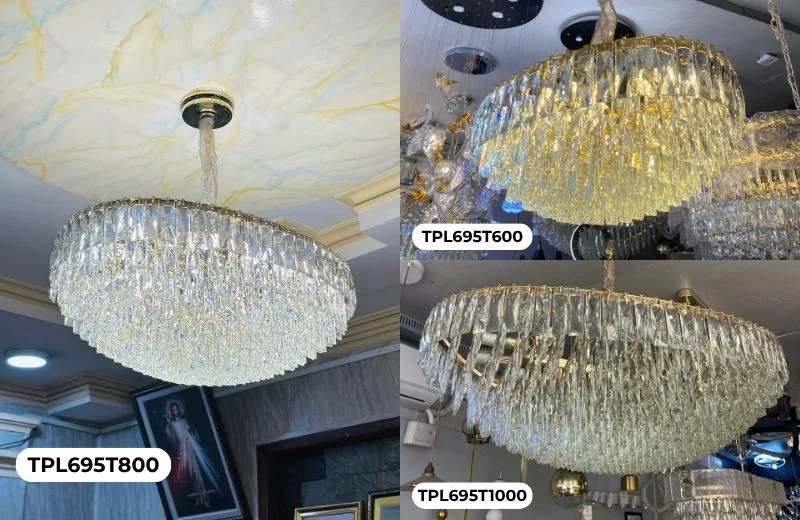 Đèn thả pha lê TPL695 với 3 lựa chọn kích thước
