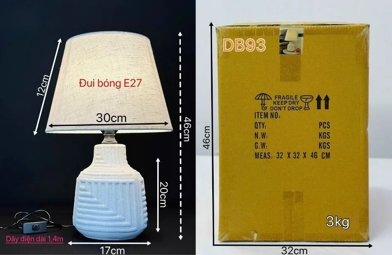Thông số đèn bàn DB93