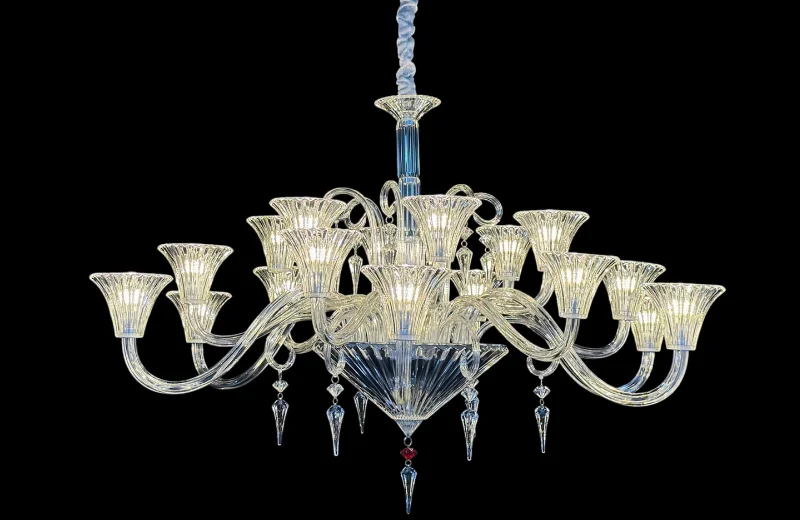 Ảnh cận ánh sáng vàng của Đèn Chùm Pha Lê DC9008T18