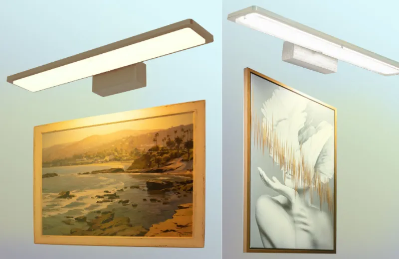 Đèn Rọi Tranh RTA80S-phối cảnh rọi tranh tạo điển nhấn nghệ thuật không gian sống hiện đại.