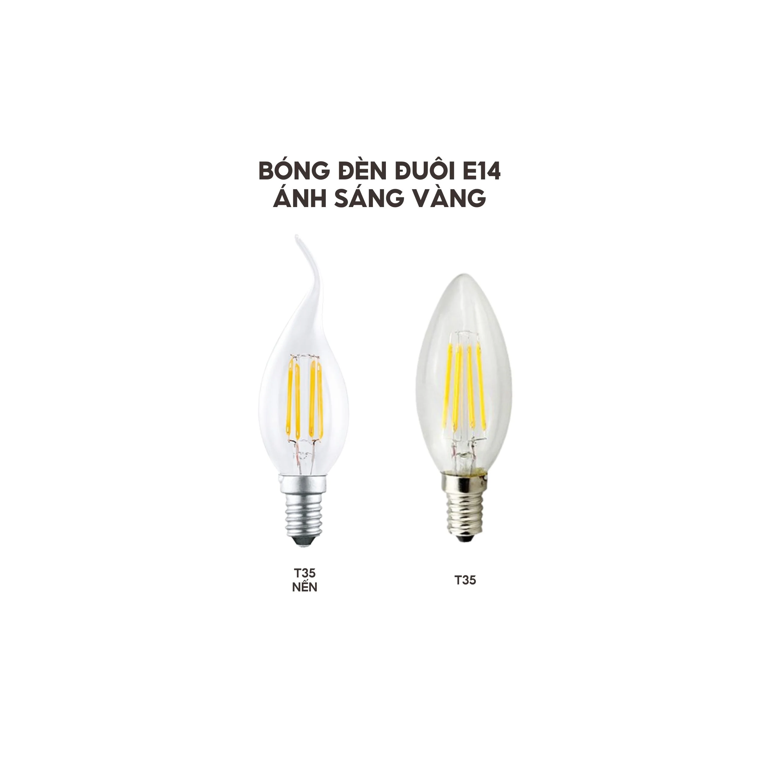 Bóng Đèn LED Đui E14 Ánh Sáng Vàng 4W