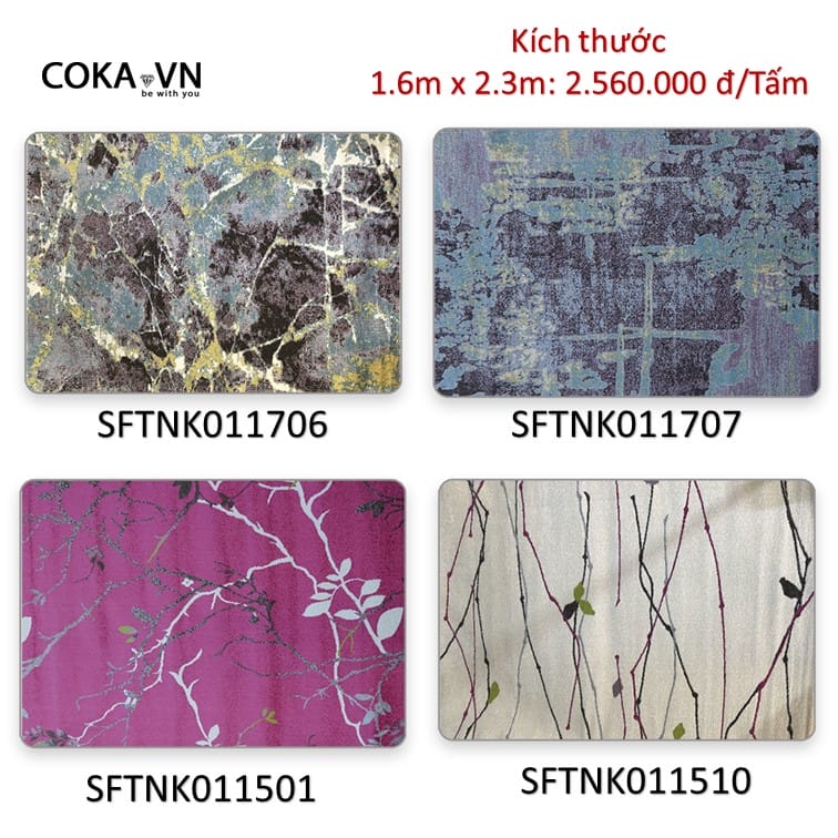 THẢM SOFA TRANG TRÍ LEN HIỆN ĐẠI TNK 011706 011707 011501 011510