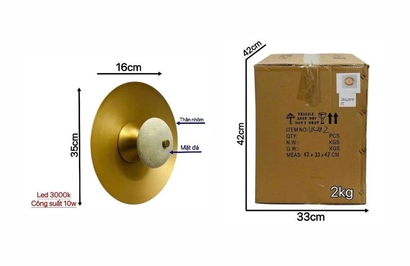 Đèn Tường Thiết Kế VK212 1 Chi tiết đèn tường thiết kế VK212